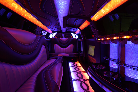 interior of a Mercedes Benz limousine