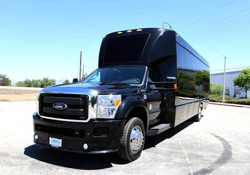 fun party bus with surround sound system