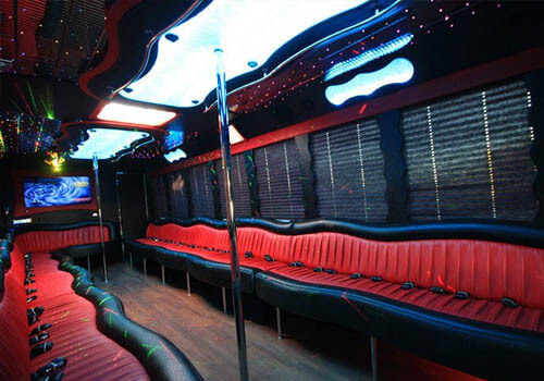 Party bus with flat panel TVs